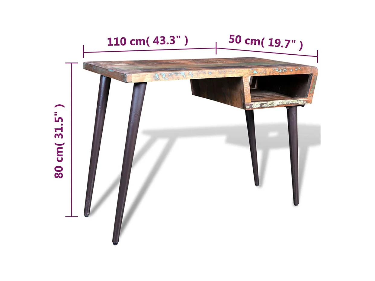 Garden Furniture -  Bureau avec pieds en fer Bois de récupération