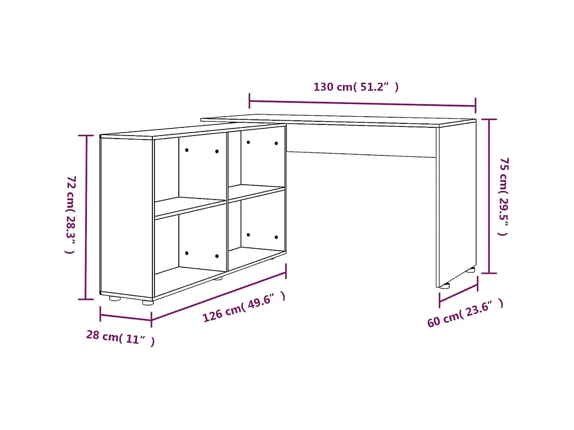 Ferlin  Bureau d'angle Chêne fumé Bois d'ingénierie