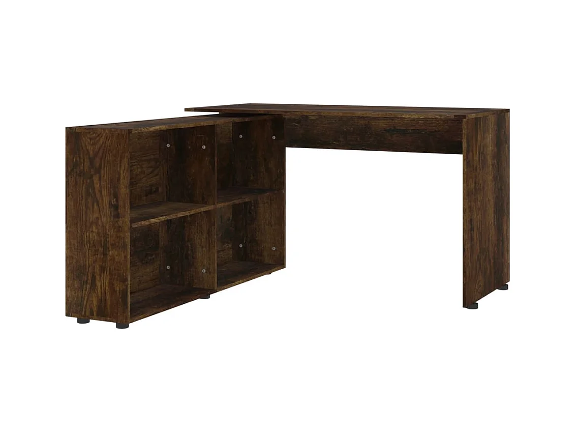 Ferlin  Hoekbureau bewerkt hout gerookt eikenkleurig