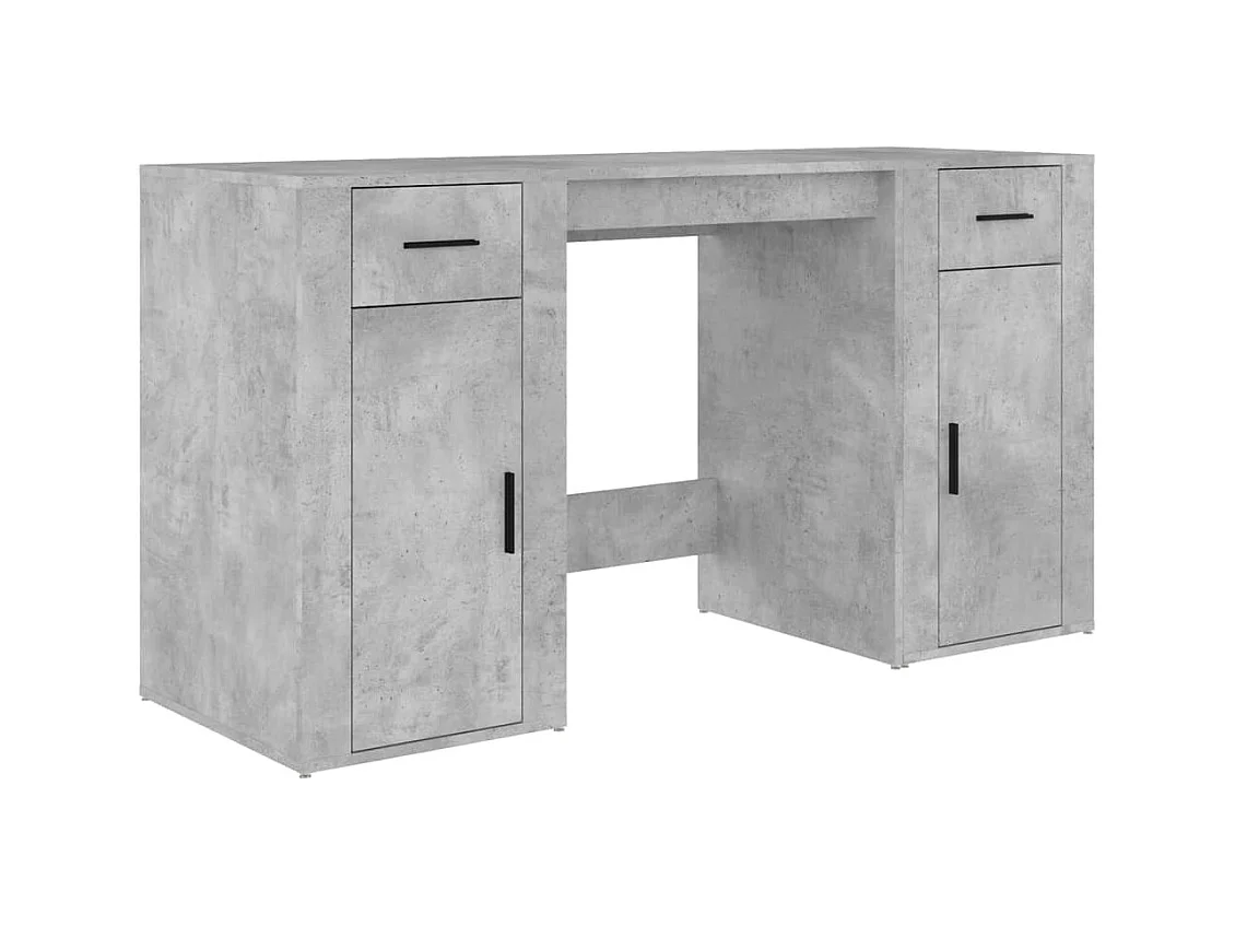 Thyra  Bureau avec armoire gris béton bois d'ingénierie