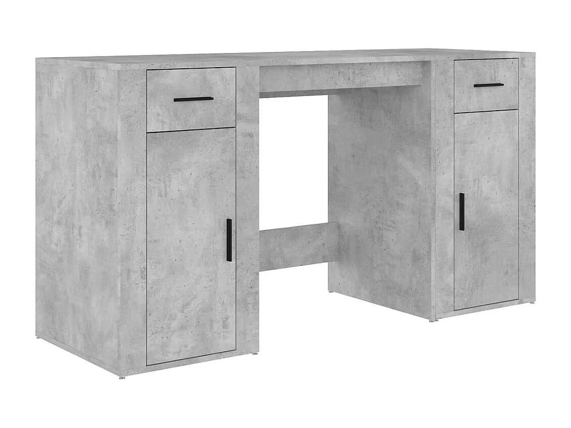 Thyra  Bureau avec armoire gris béton bois d'ingénierie