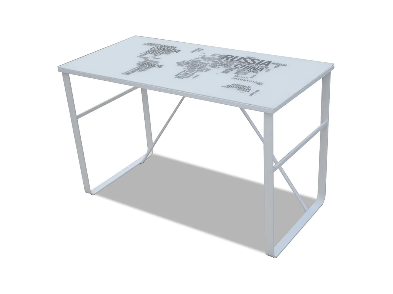 Torcy Bureau rectangulaire avec motif de carte du monde