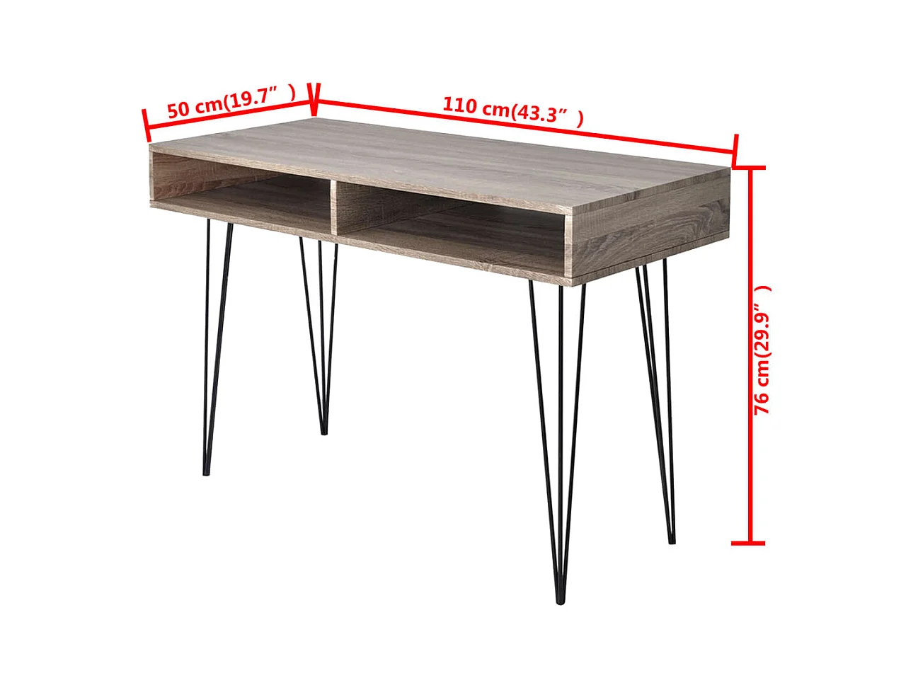 Garden Furniture -  Bureau avec 2 compartiments Gris