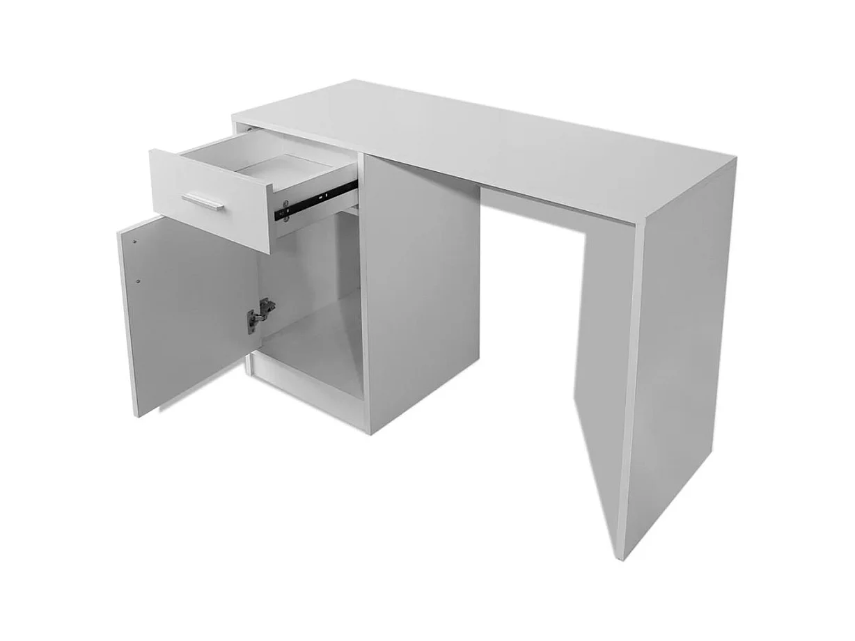 Austin Michael  Bureau avec tiroir et placard 100x40x73 cm Blanc