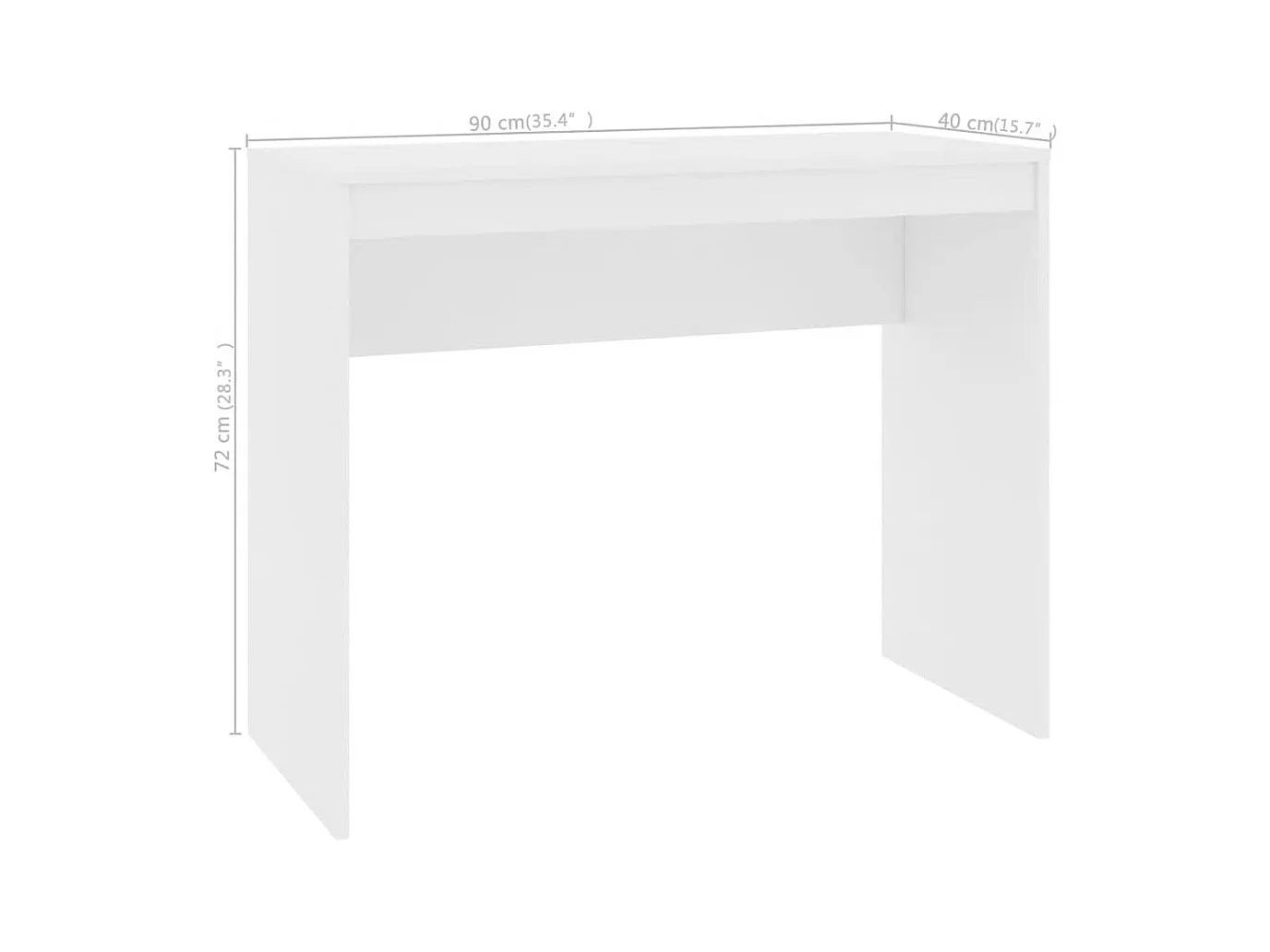 Cherry Valley  Bureau Blanc 90x40x72 cm Bois d'ingénierie