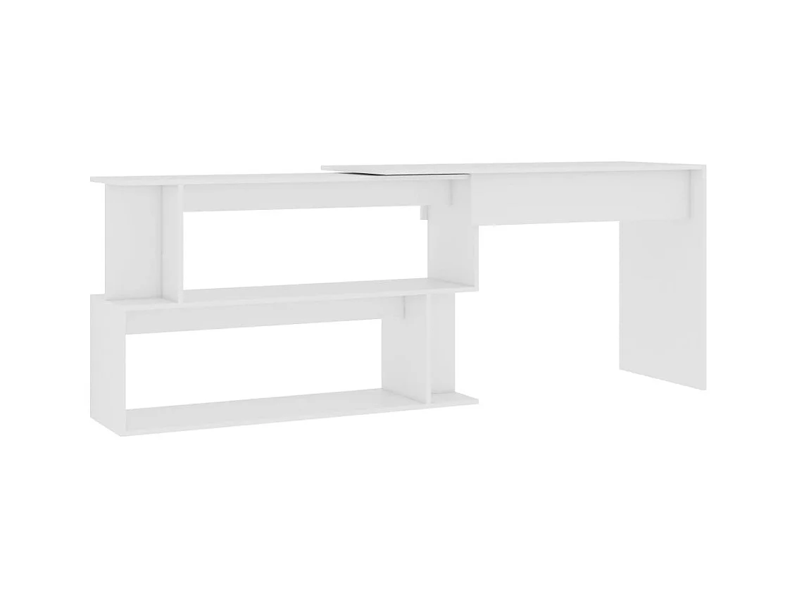 Jakobstad  Bureau d'angle Blanc 200x50x76 cm Bois d'ingénierie