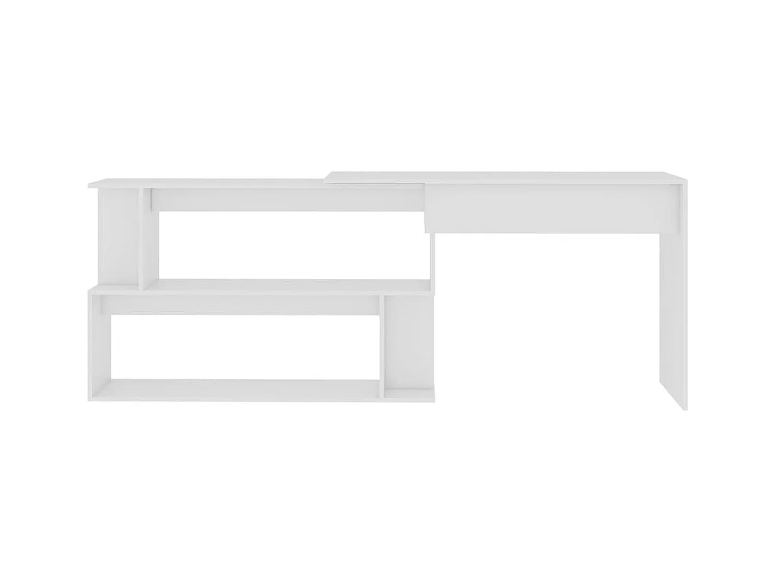 Jakobstad  Bureau d'angle Blanc 200x50x76 cm Bois d'ingénierie