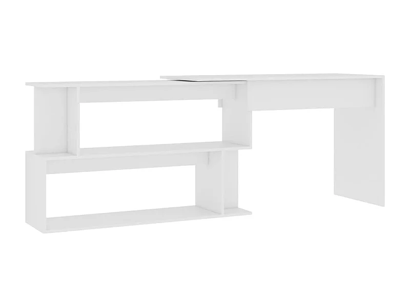 Jakobstad  Escritorio de esquina madera contrachapada blanco 200x50x76 cm