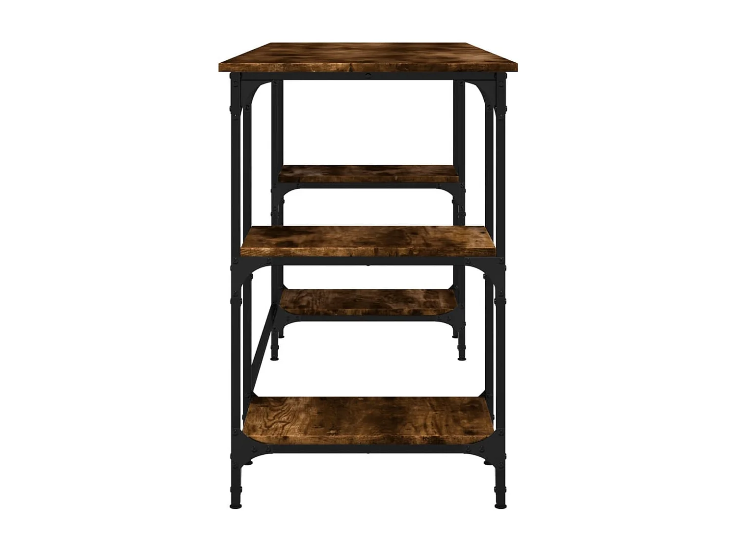 Caragh  Bureau chêne fumé 140x50x75 cm métal et bois d'ingénierie