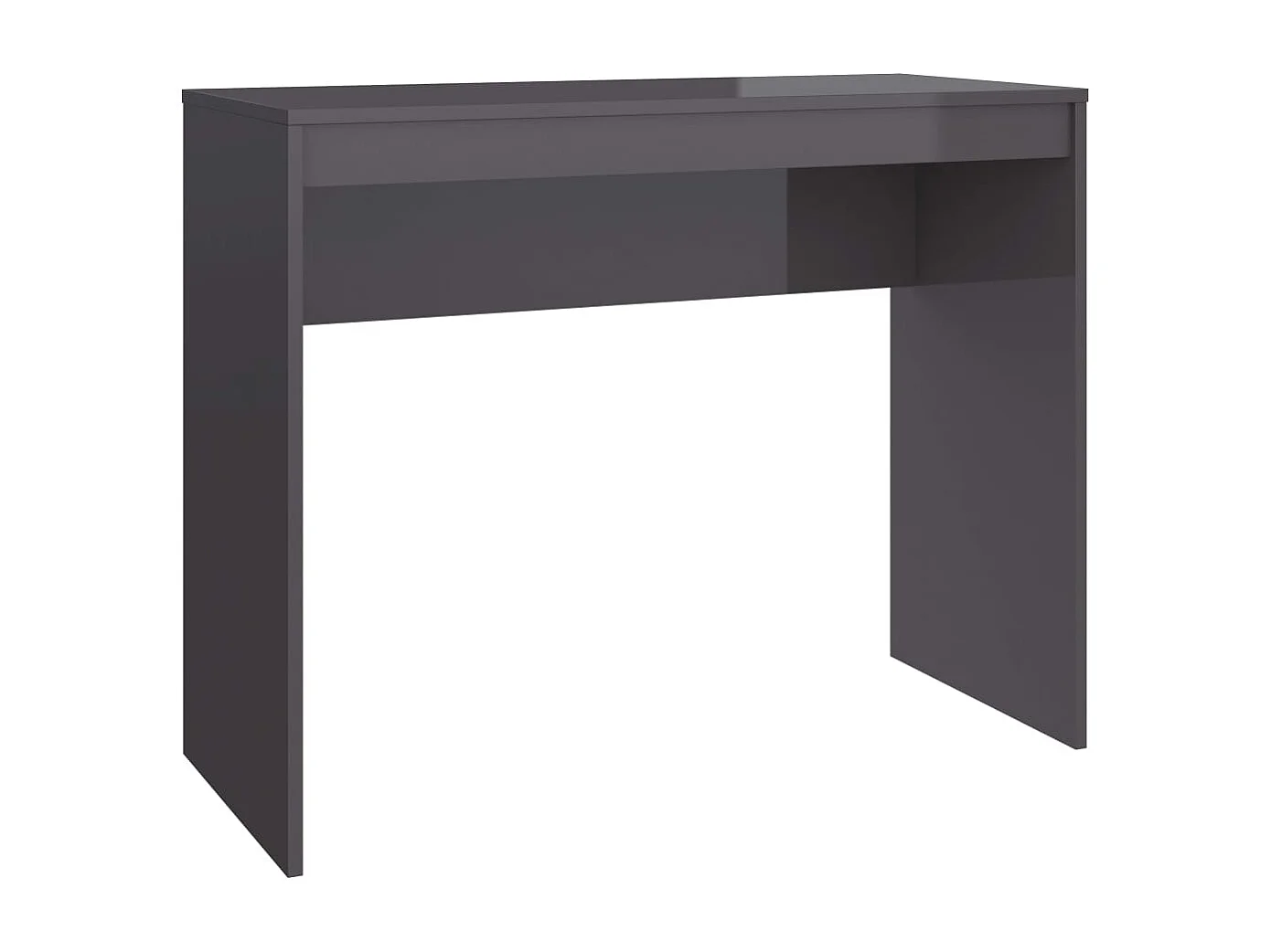 Cherry Valley  Bureau Gris brillant 90x40x72 cm Bois d'ingénierie