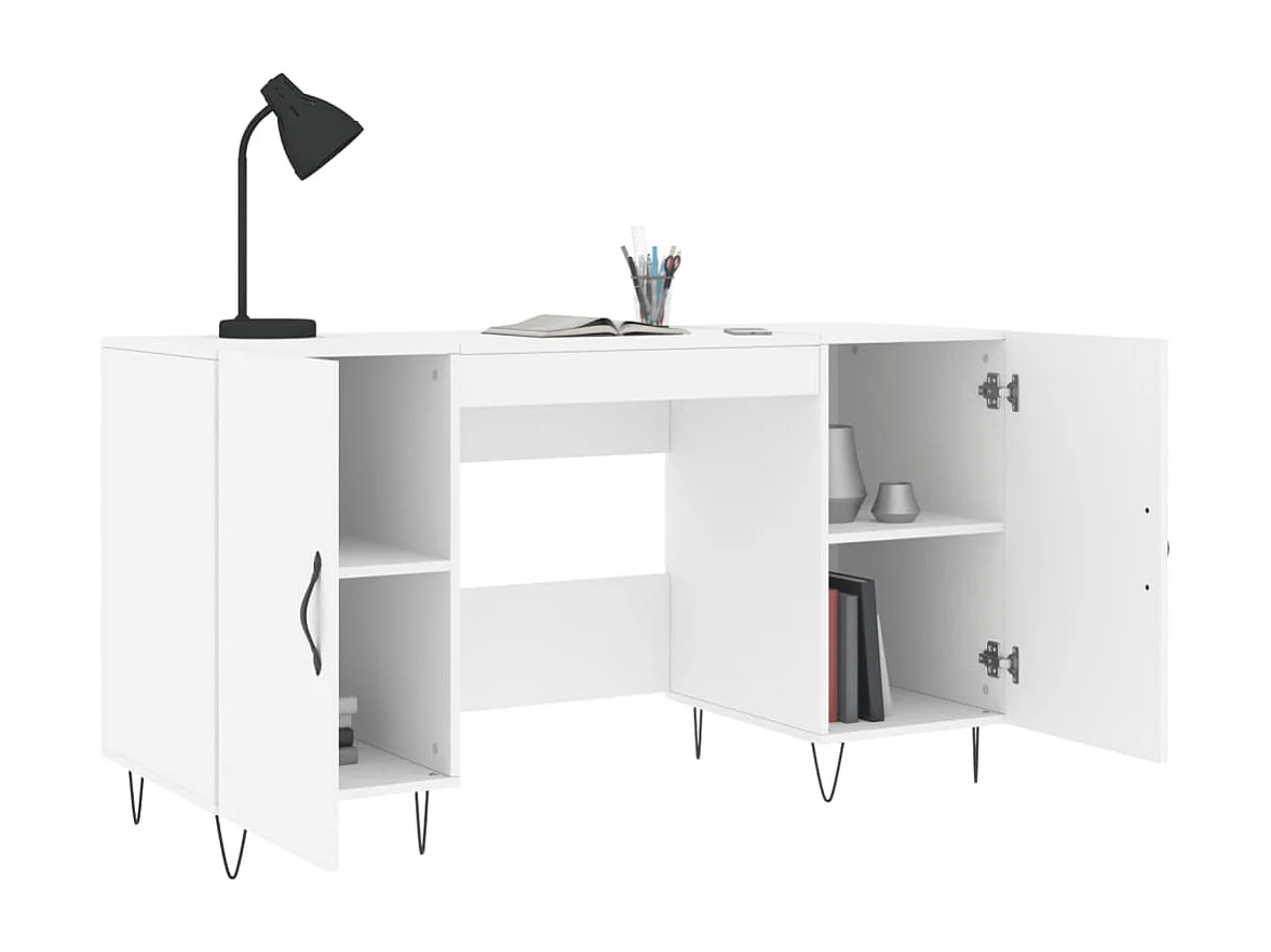 Jett  Bureau blanc 140x50x75 cm bois d'ingénierie