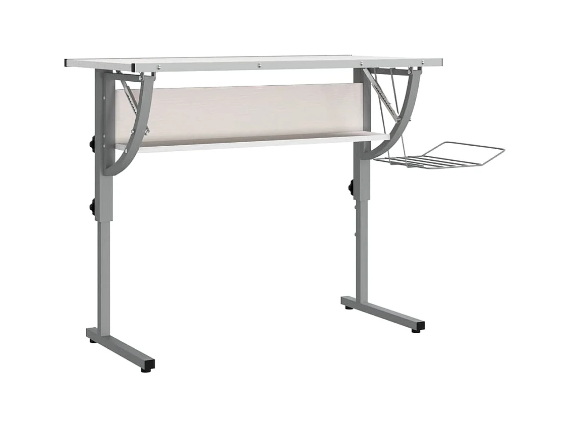 Cabazon  Bureau d'artisanat blanc et gris 110x53x(58-87) cm