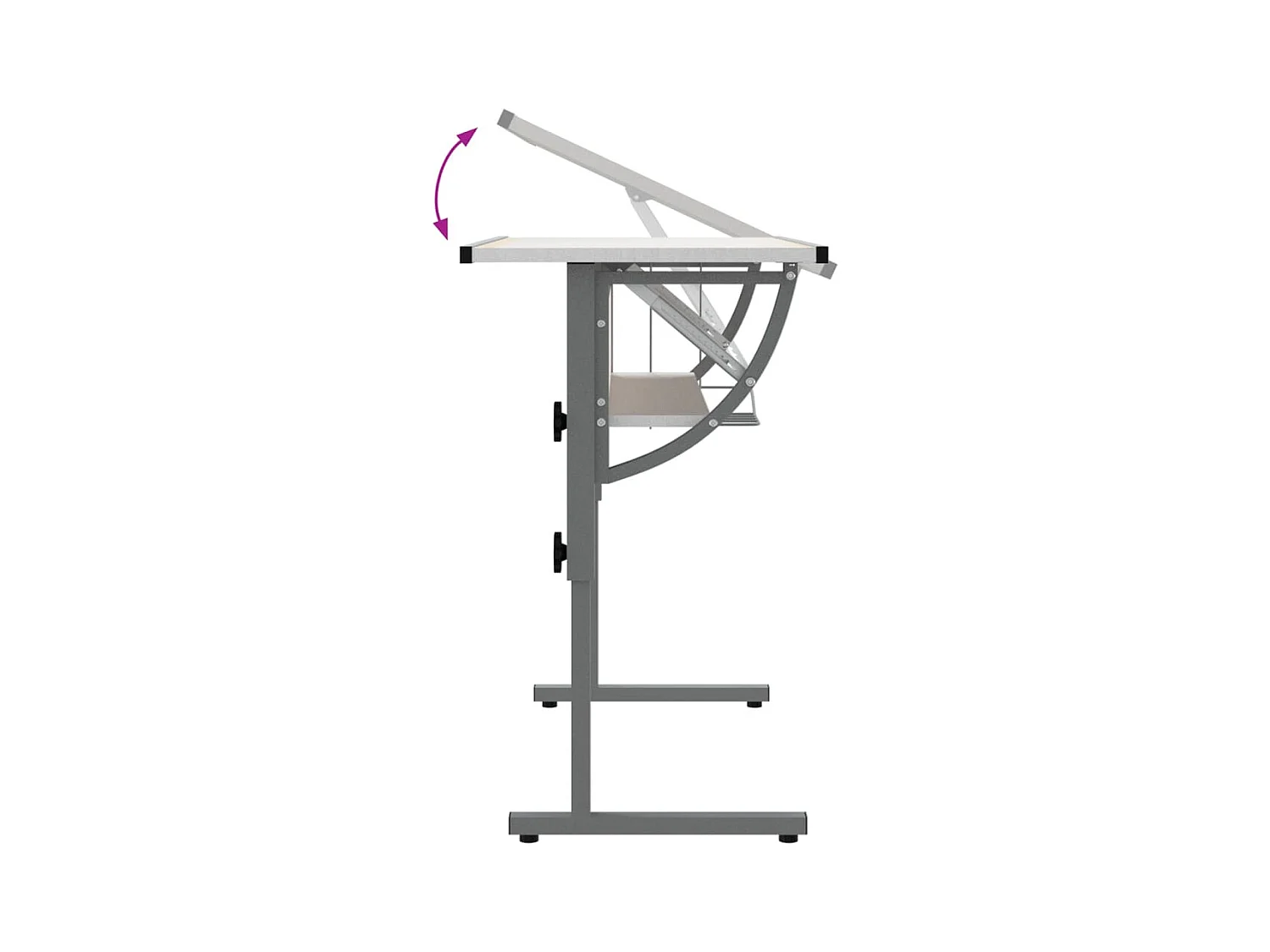 Cabazon  Bureau d'artisanat blanc et gris 110x53x(58-87) cm