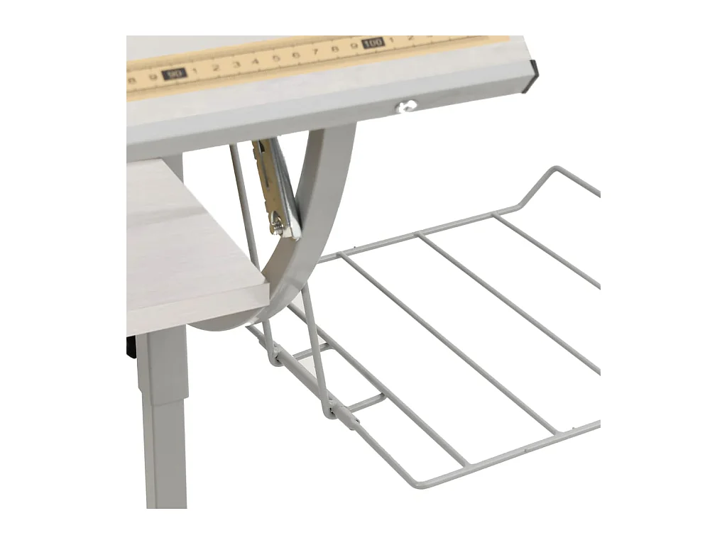 Cabazon  Bureau d'artisanat blanc et gris 110x53x(58-87) cm