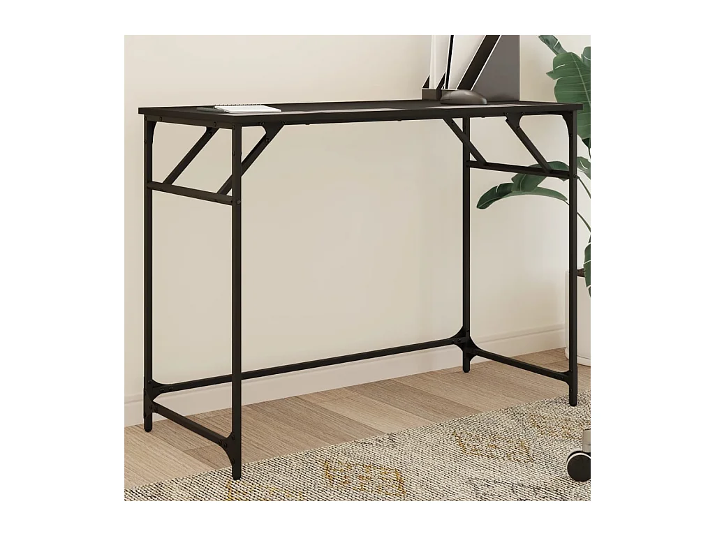 Eylem  Bureau noir 100x45x76 cm bois ingénierie acier enduit de poudre