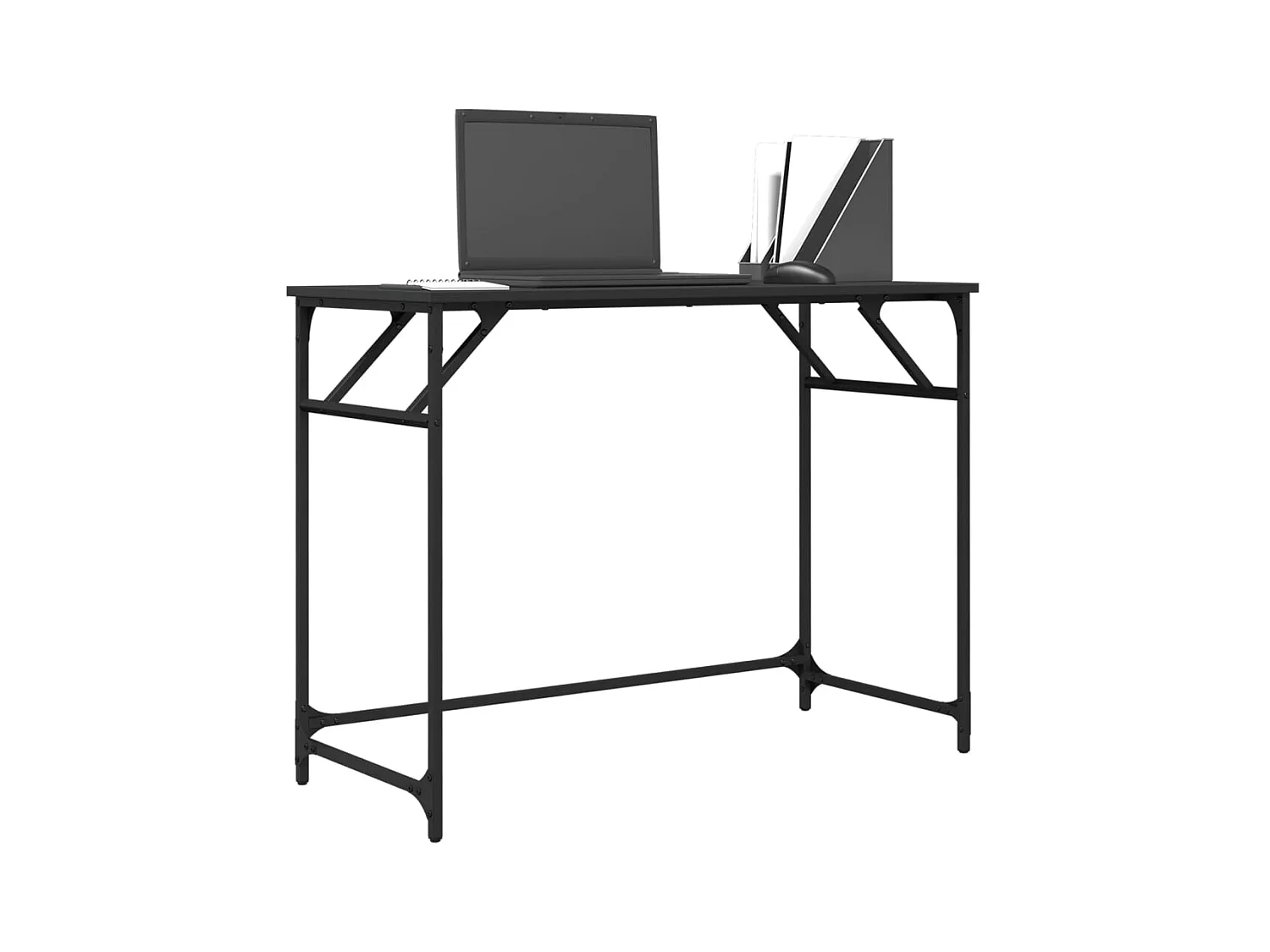 Eylem  Bureau noir 100x45x76 cm bois ingénierie acier enduit de poudre