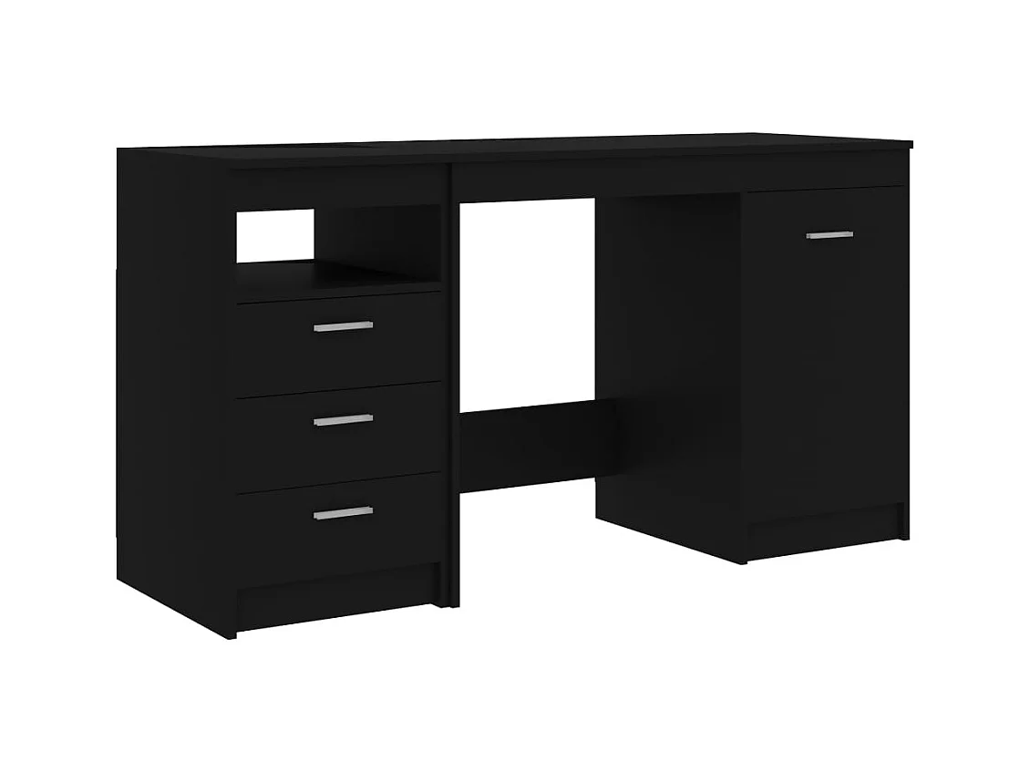 Hristina  Bureau Noir 140x50x76 cm Bois d’ingénierie