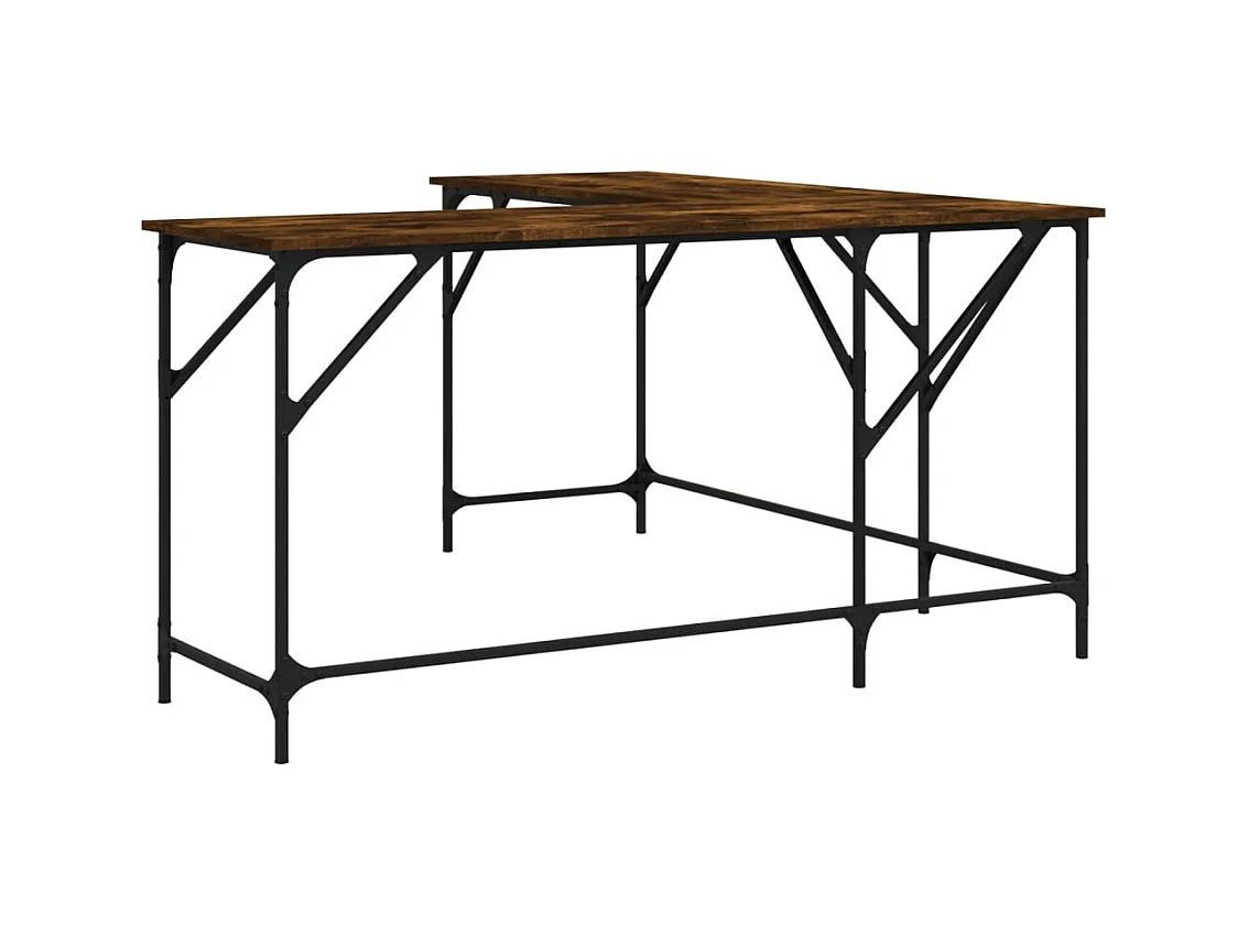 Olyn  Bureau chêne fumé 149x149x75 cm bois d'ingénierie