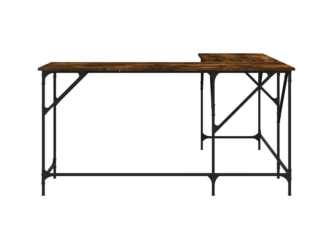 Olyn  Bureau chêne fumé 149x149x75 cm bois d'ingénierie