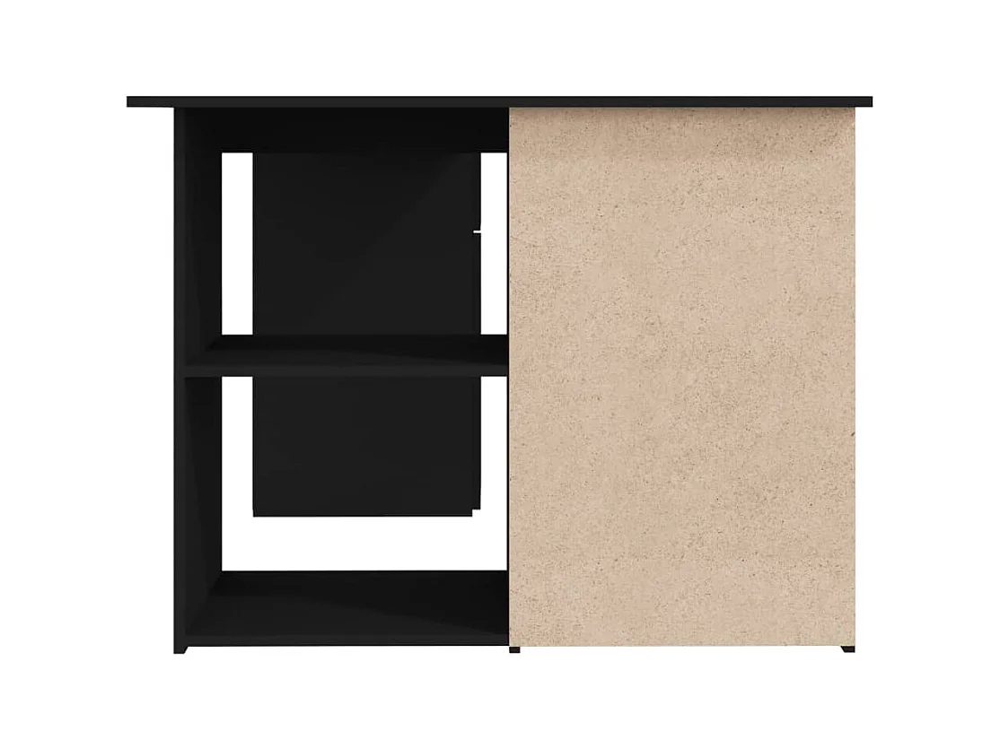 Savukoski  Bureau d'angle Noir 145x100x76 cm Bois d'ingénierie