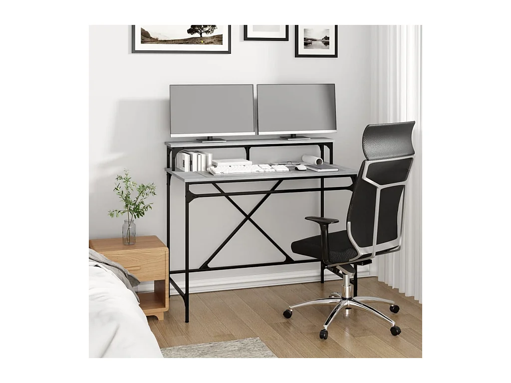 Fole  Bureau sonoma gris 100x50x90 cm bois d'ingénierie et fer