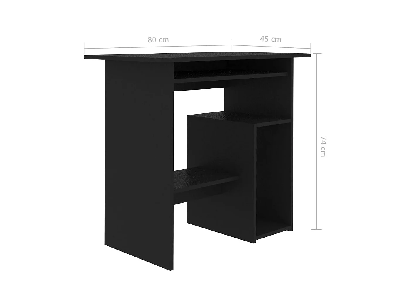 Liza  Bureau Noir 80x45x74 cm Bois d’ingénierie