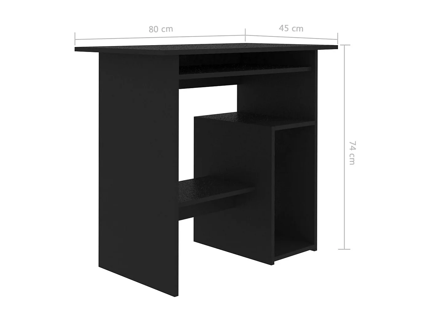 Liza  Bureau Noir 80x45x74 cm Bois d’ingénierie