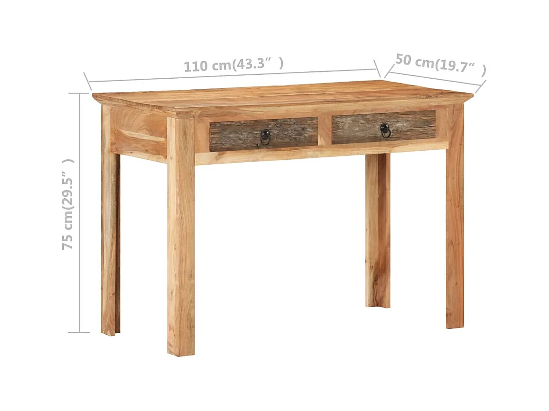 Garden Furniture -  Bureau 110x50x75 cm Bois de récupération massif