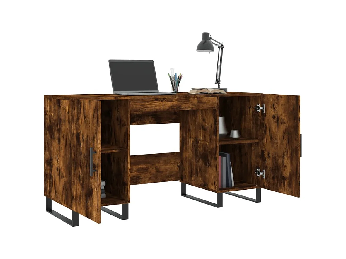 Sarlat-la-Canéda  Bureau chêne fumé 140x50x75 cm bois d'ingénierie