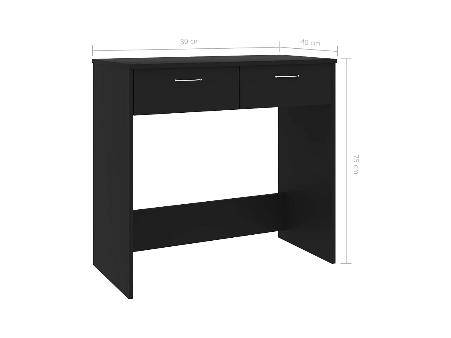 Werran  Bureau Noir 80x40x75 cm Aggloméré