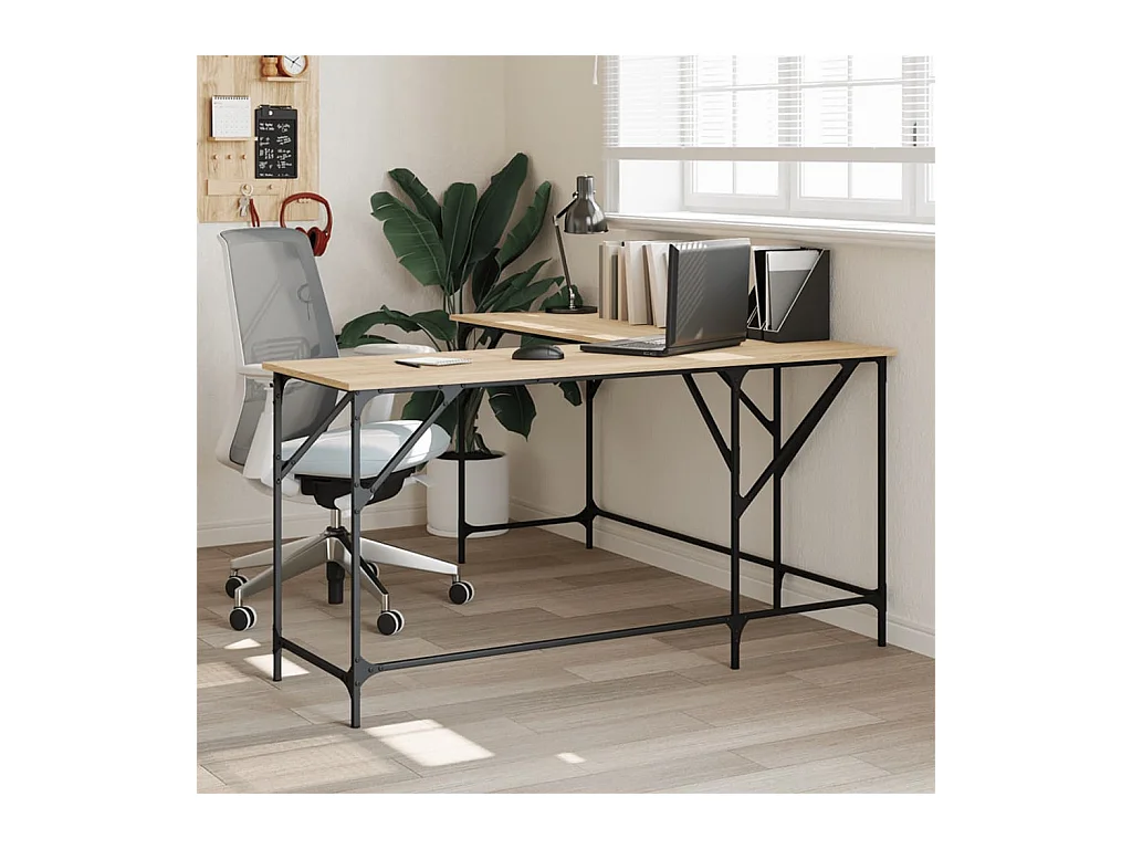 Olyn  Bureau chêne sonoma 149x149x75 cm bois d'ingénierie