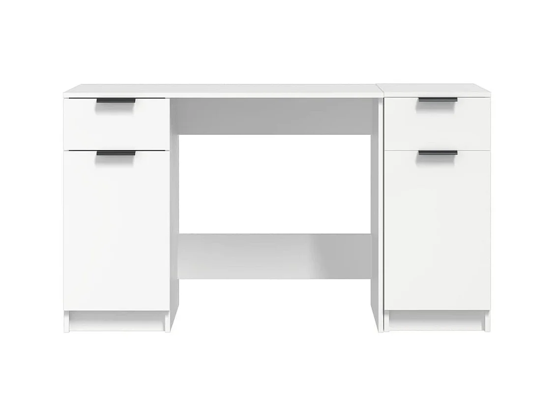 Samantha  Bureau avec armoire latérale Blanc Bois d'ingénierie