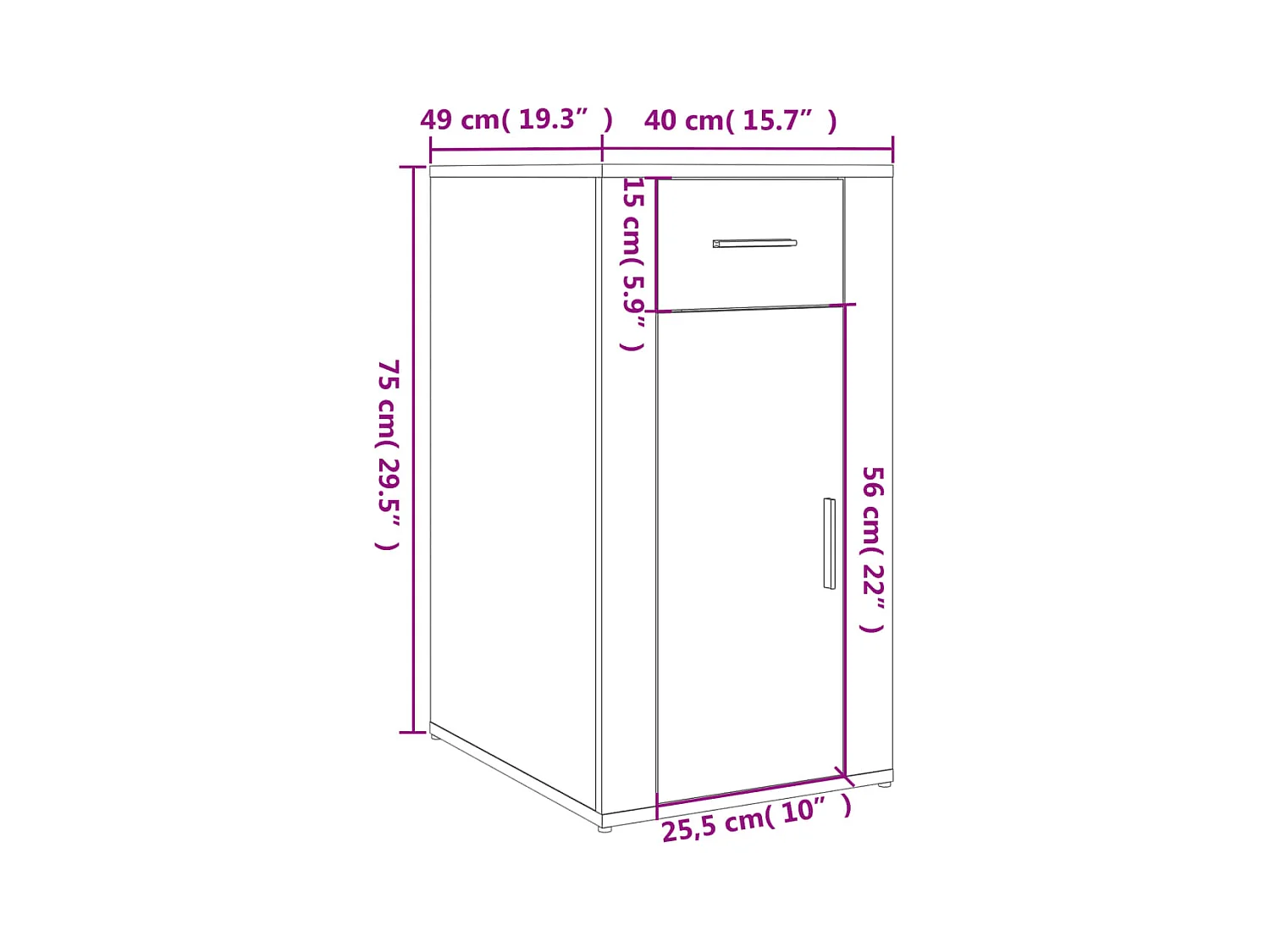 Thyra  Bureau avec armoire chêne fumé bois d'ingénierie