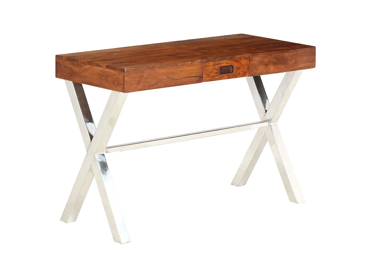 Garden Furniture -  Bureau Bois d'acacia solide avec finition miel 110x50x76 cm