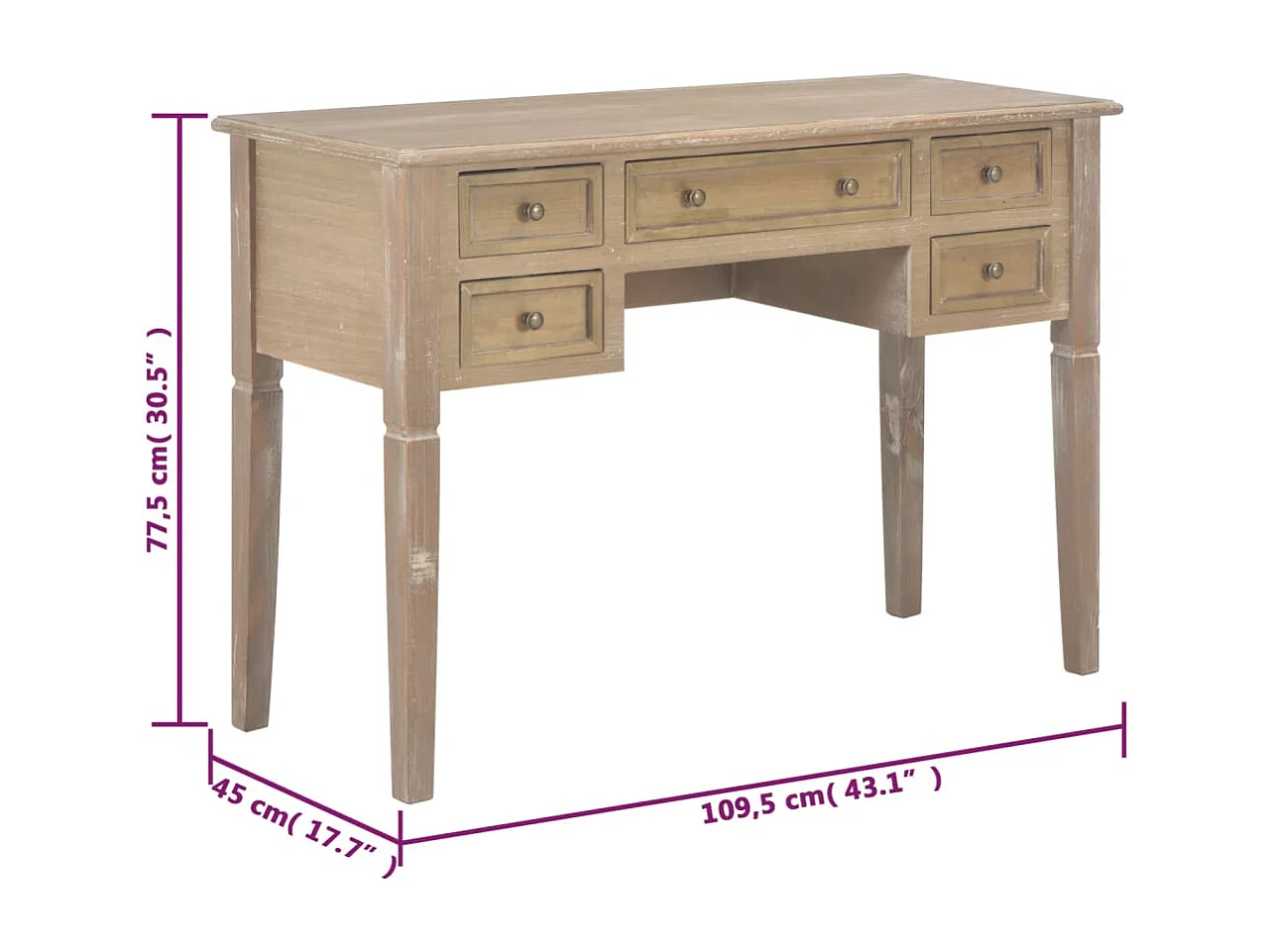 Pilvi  Bureau Marron 109,5 x 45 x 77,5 cm Bois