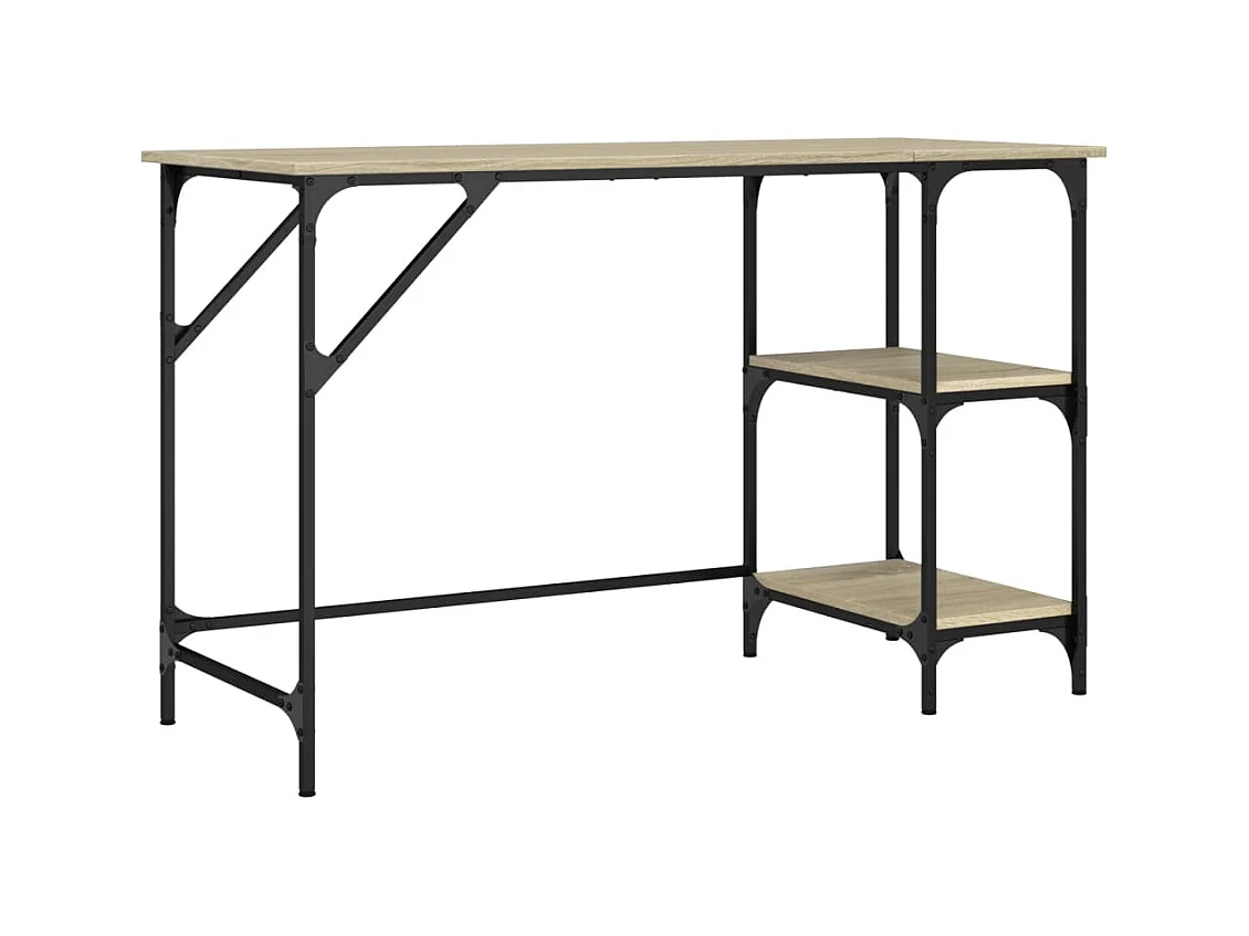 Zef  Bureau chêne sonoma 120x50x75 cm métal et bois d'ingénierie