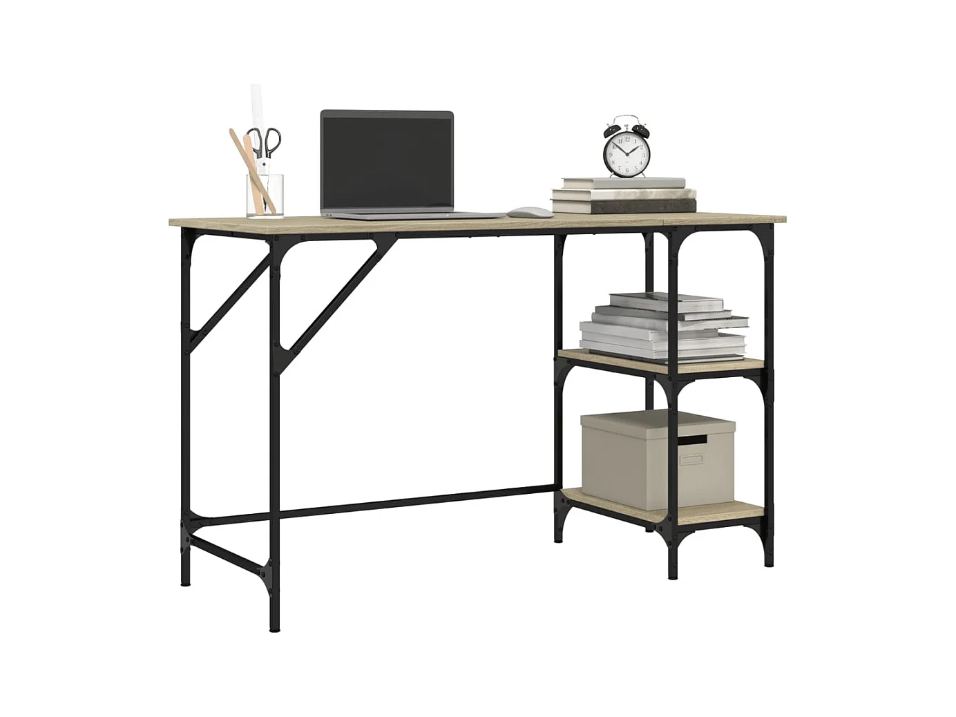 Zef  Bureau chêne sonoma 120x50x75 cm métal et bois d'ingénierie