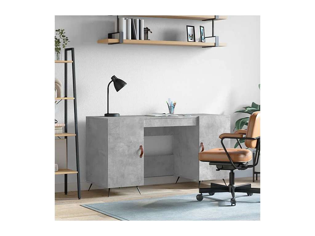 Jan  Bureau gris béton 140x50x75 cm bois d'ingénierie