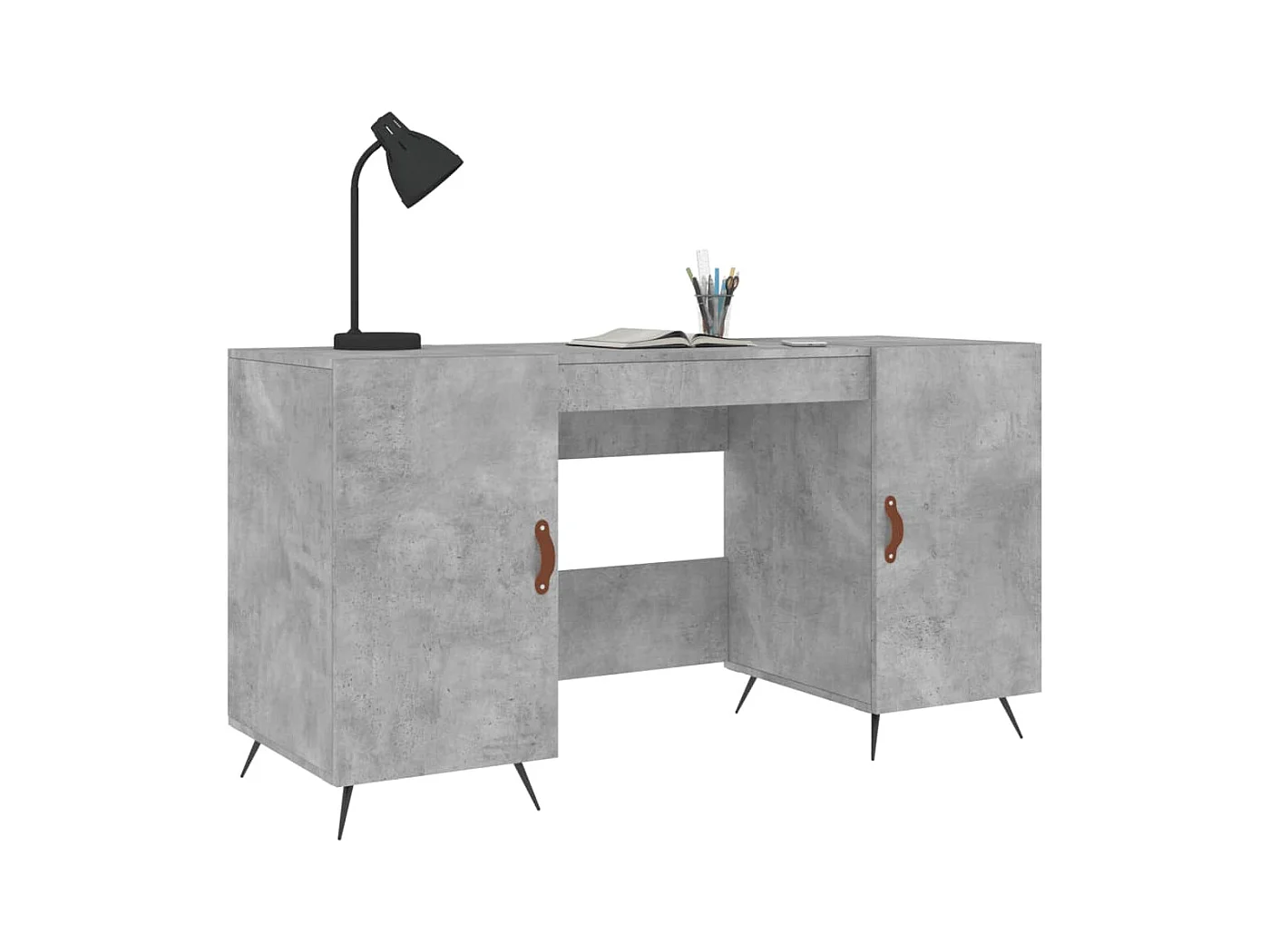Jan  Bureau gris béton 140x50x75 cm bois d'ingénierie