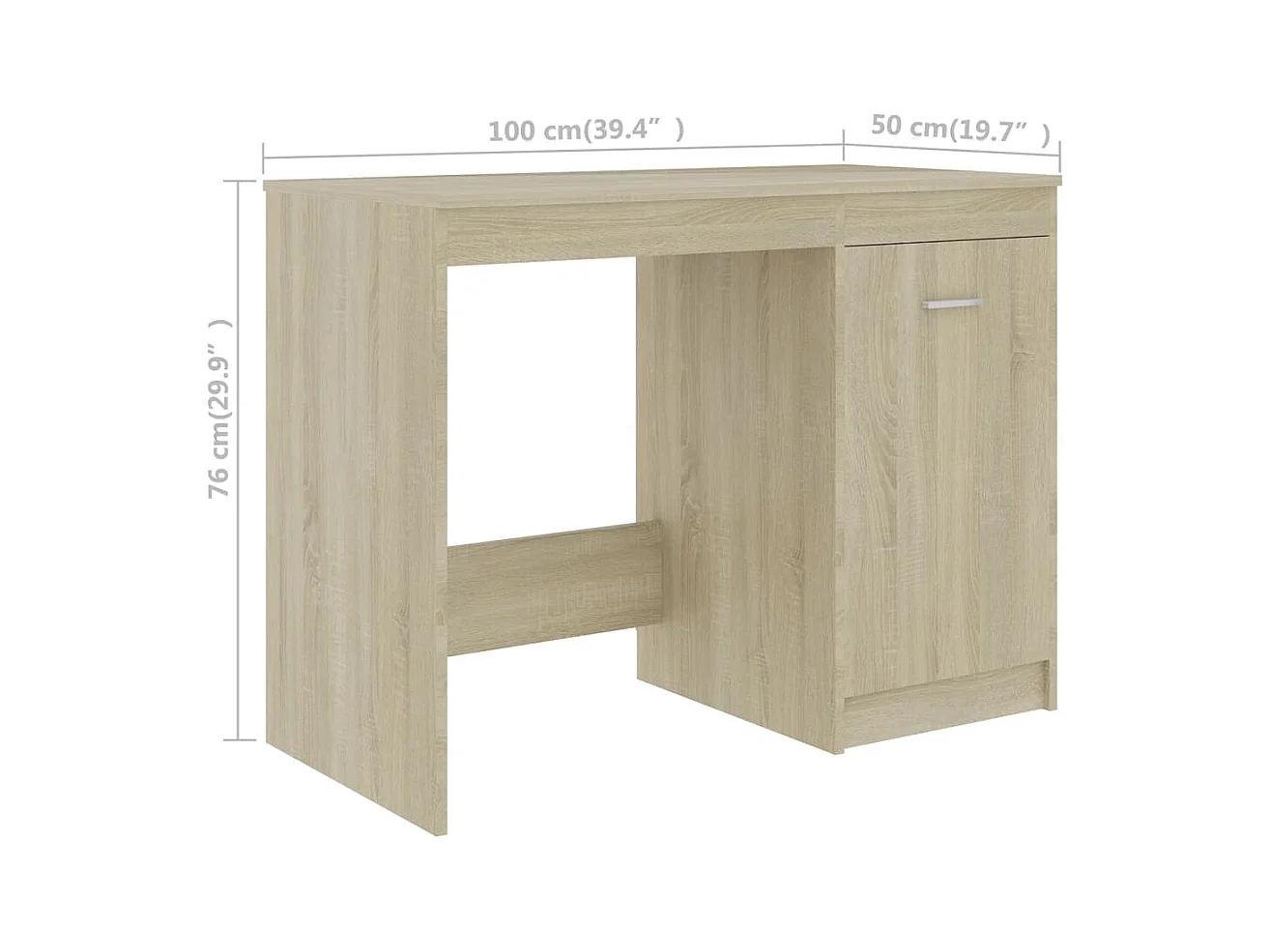Hristina  Bureau Chêne sonoma 140x50x76 cm Bois d’ingénierie