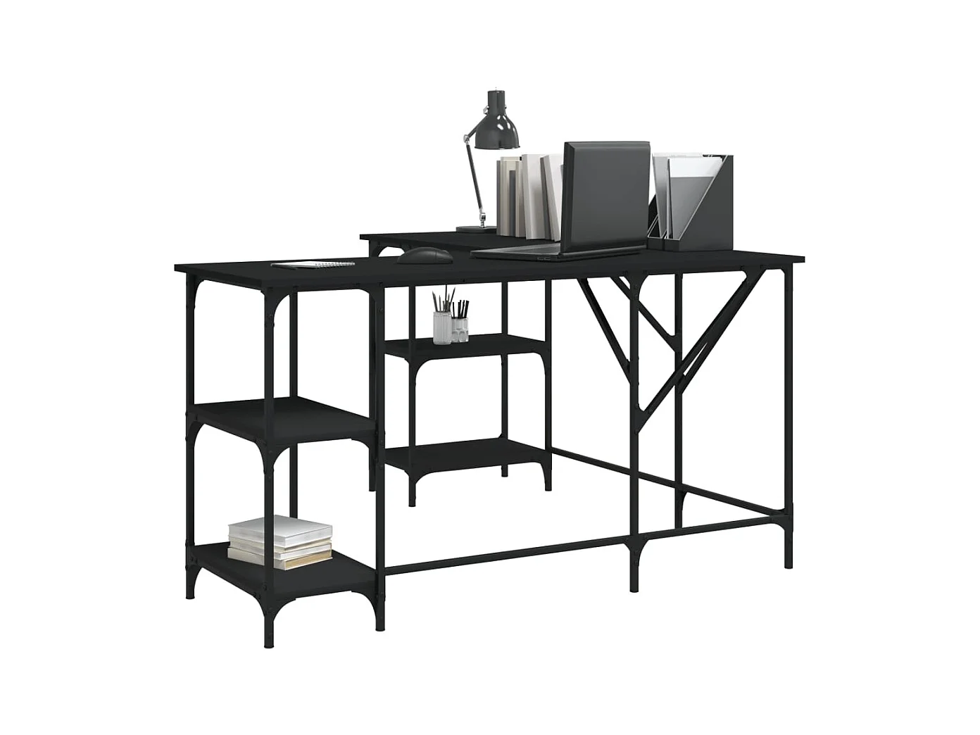 Amherst Junction  Bureau noir 139x139x75 cm bois d'ingénierie