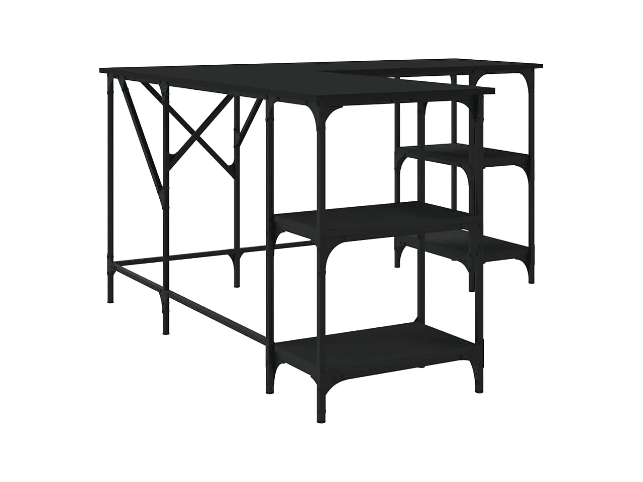 Amherst Junction  Bureau noir 139x139x75 cm bois d'ingénierie