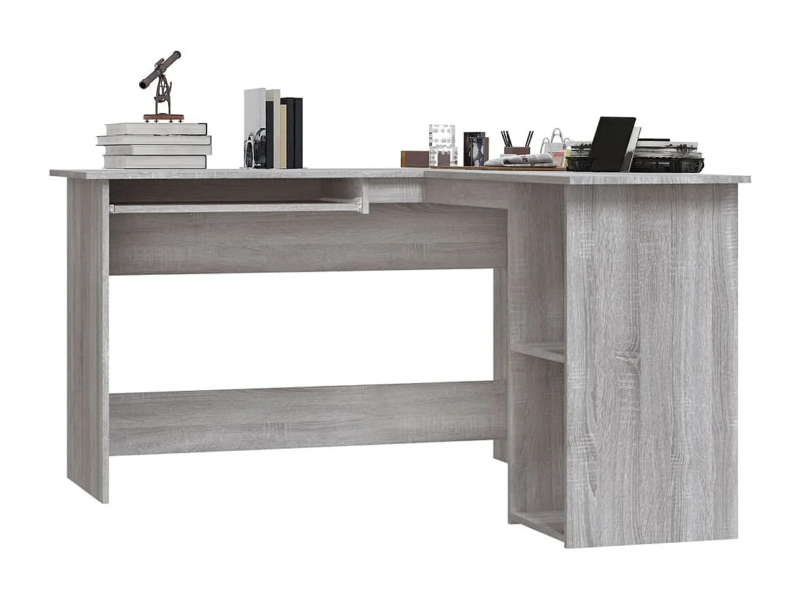Skive  Bureau d'angle sonoma gris 120x140x75 cm bois d'ingénierie