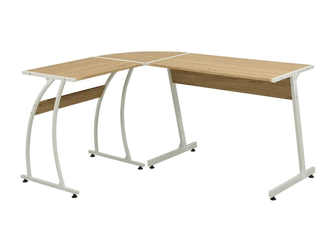 Erindor  Bureau d'angle en forme de L Chêne