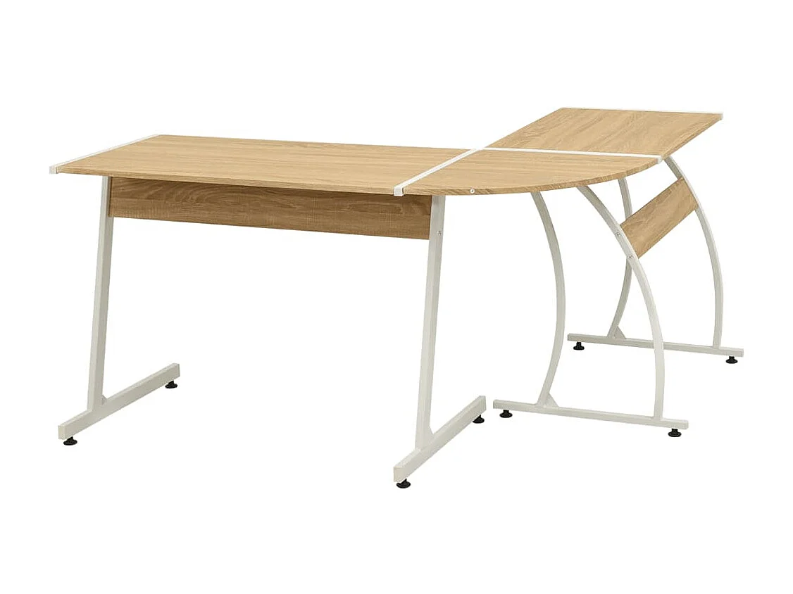 Erindor  Bureau d'angle en forme de L Chêne