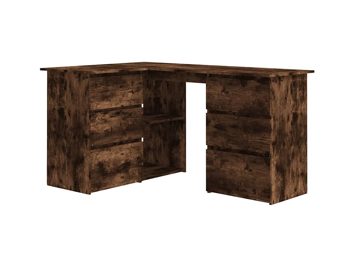 Savukoski  Bureau d'angle Chêne fumé 145x100x76 cm Bois d'ingénierie