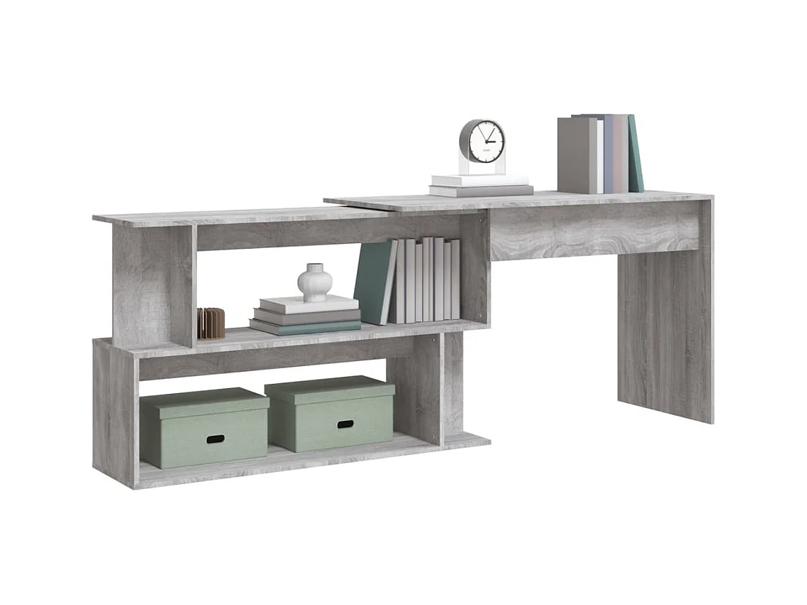 Jakobstad  Bureau d'angle Sonoma gris 200x50x76 cm Bois d'ingénierie