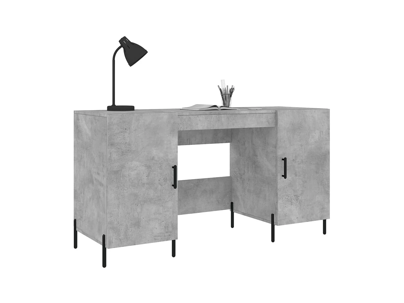 Fort Payne  Bureau gris béton 140x50x75 cm bois d'ingénierie