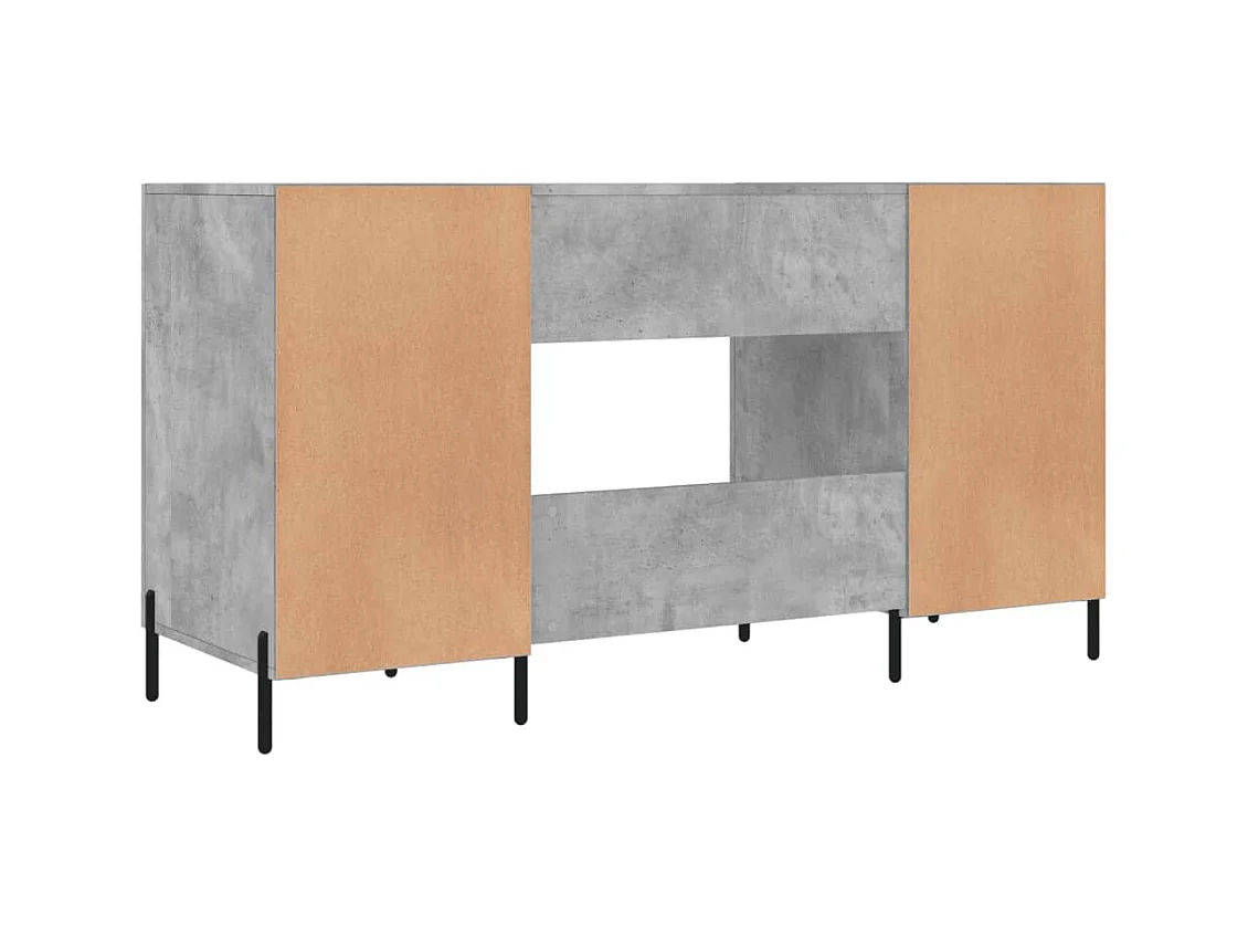 Fort Payne  Bureau gris béton 140x50x75 cm bois d'ingénierie