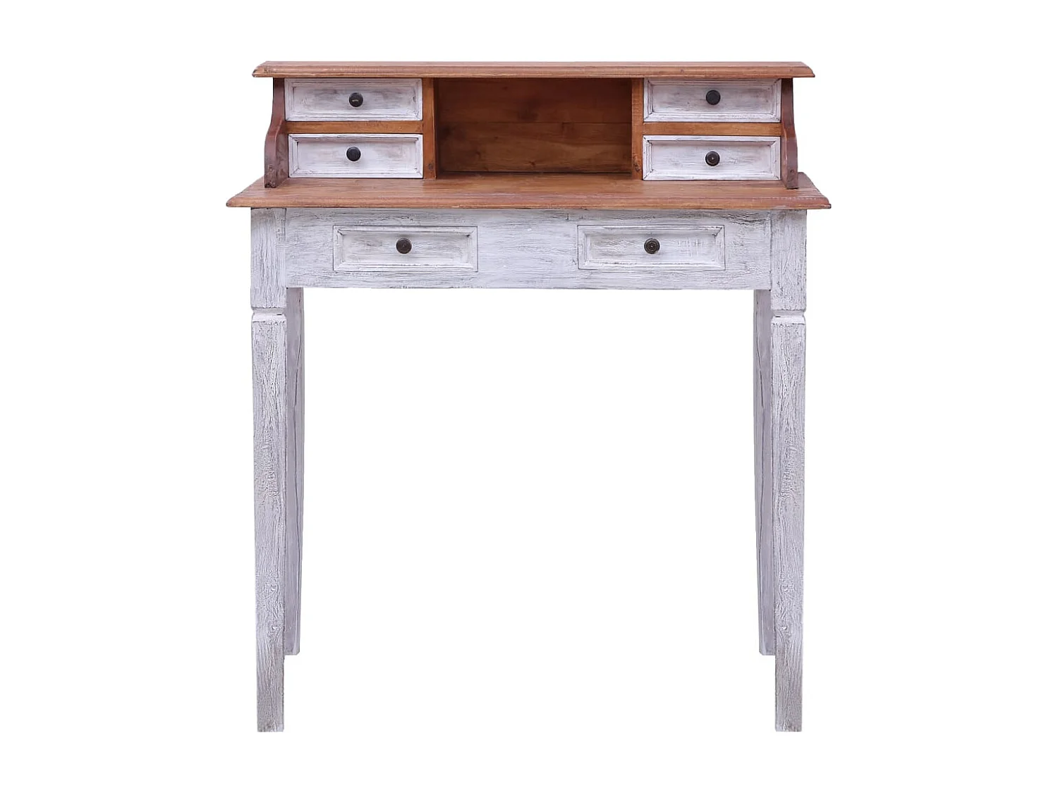 Crisje  Escritorio con cajones madera maciza de caoba 90x50x101 cm